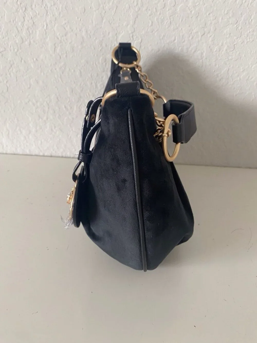 Juicy Couture Need More Juicy Hobo Shoulder Bag‎ Liquorice W/ Heart Charm NEW